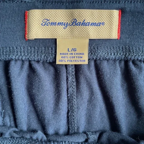 Tommy Bahama Men's Navy Blue Lounge Pants Size L G Cotton Polyester Drawstring - Picture 3 of 9